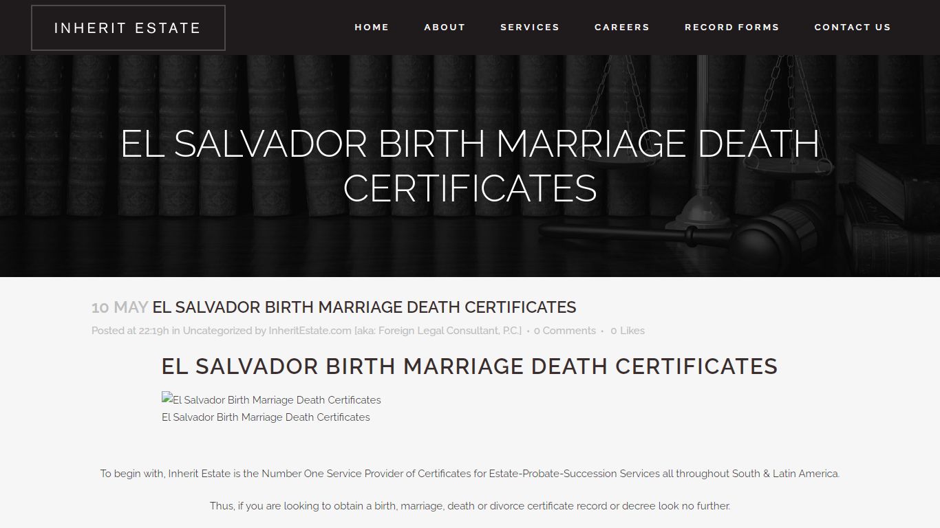 El Salvador Birth Marriage Death Certificates
